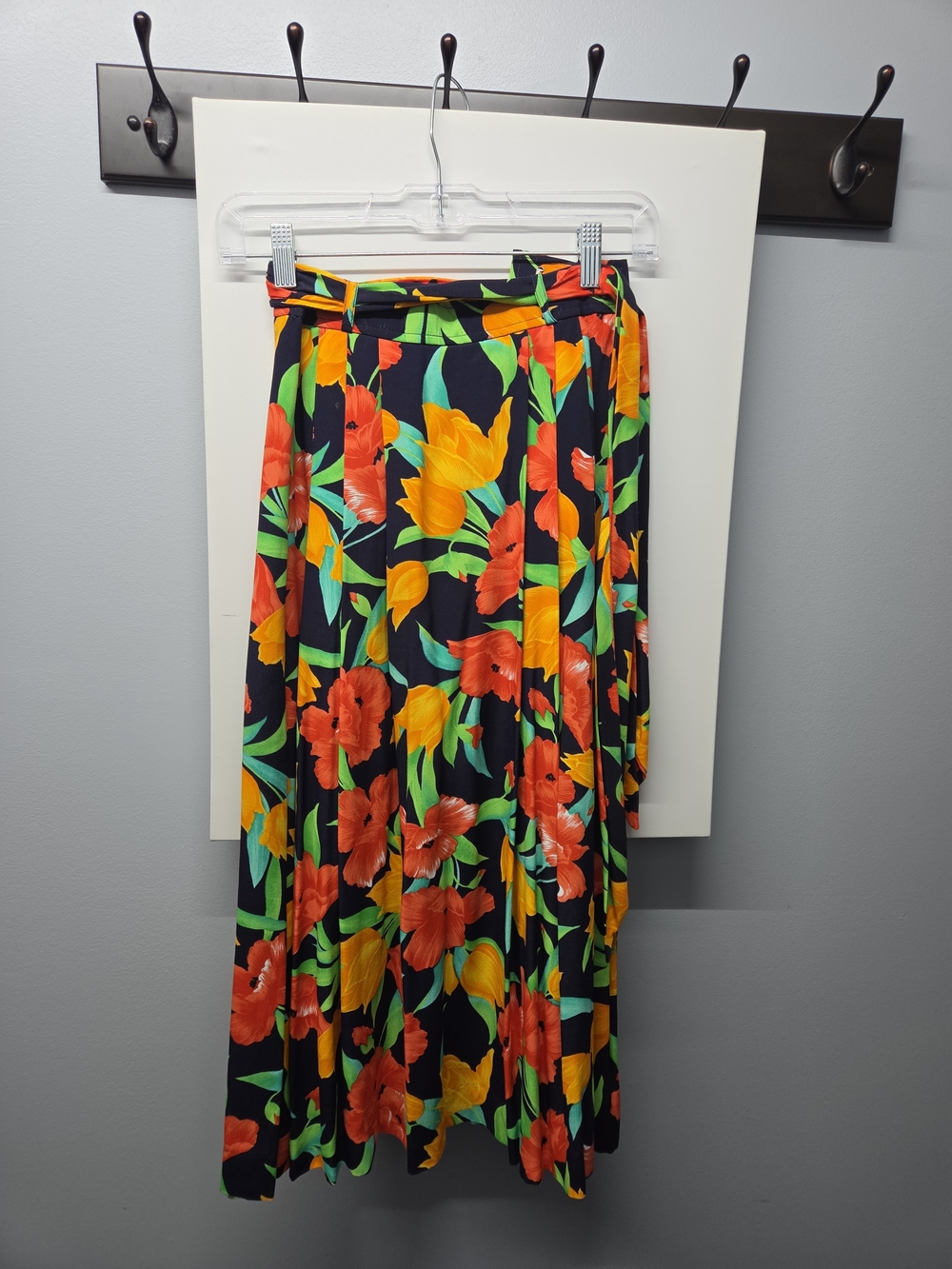 Lord & Taylor Floral Print Maxi Skirt - Removable Tie